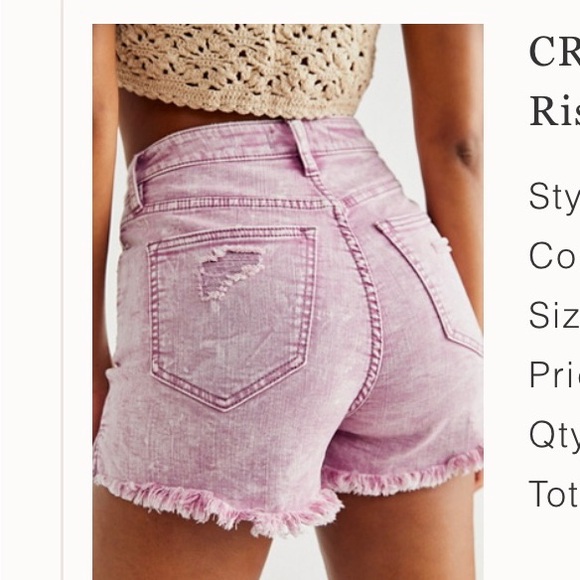 We the Free CRVY-Revolve Style High Rise Denim Shorts - Picture 8 of 10